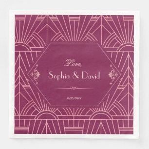 Serviette En Papier Cooper Rose Great Gatsby Mariage des années 1920