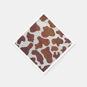 Serviette En Papier Copie Brown et blanche de vache
