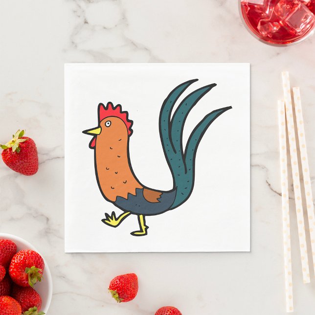 Serviette En Papier Coq de dessin animé mignon (Créateur téléchargé)