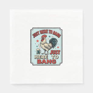 Serviette En Papier Coq drôle gravure vintage design de t-shirt (2)_1