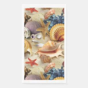 Serviette En Papier Coques de mer sur la plage