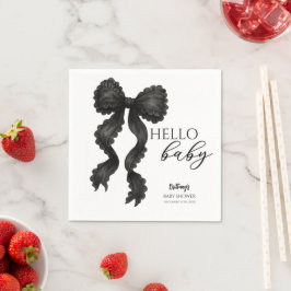 Serviette En Papier Coquette Baby shower noir