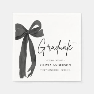 Serviette En Papier Coquette Black Bow moderne Graduate Graduate