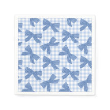 Coquette bleu vichy et noeuds