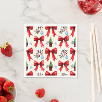 Serviette En Papier Coquette Bow et Naples d'arbre de Noël