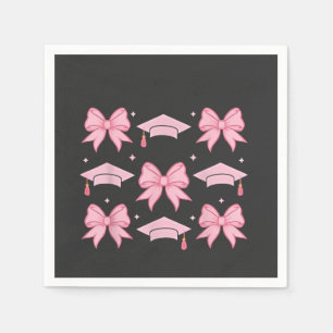 Serviette En Papier Coquette Bow Graduation Palette rose 2025
