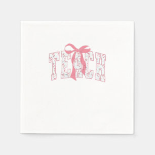 Serviette En Papier Coquette Bow Pencil Design Enseignants Enseignants