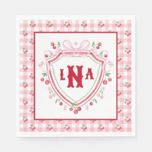 Serviette En Papier Coquette Cherry Monogam
