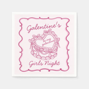 Serviette En Papier Coquette Coeur de cou rose