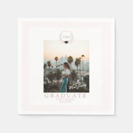 Serviette En Papier Coquette Monogramme Faire-part de graduation photo
