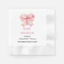 Coquette Pink Bow Ribbon Girl Baby Shower