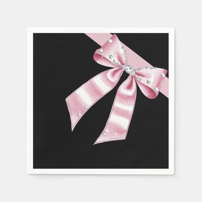 Serviette En Papier Coquette rose étincelante (Devant)