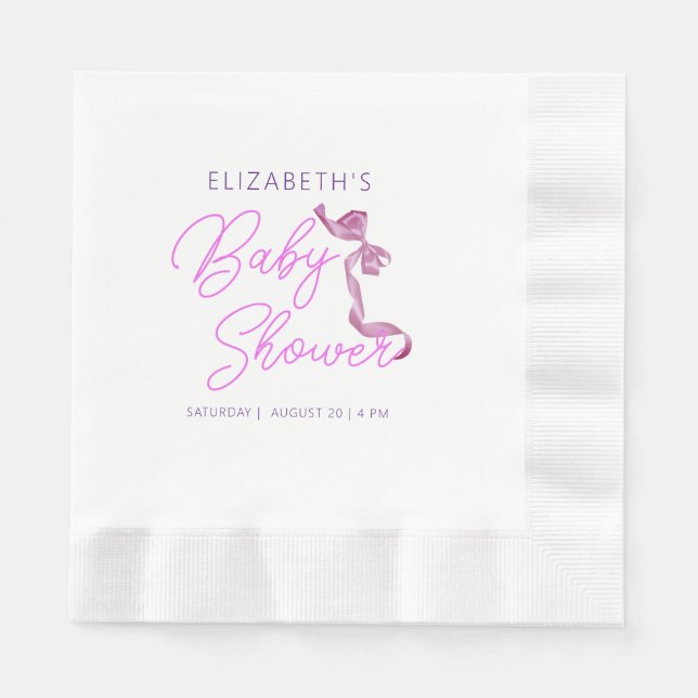 Serviette En Papier Coquette sucrée Cravate de cou pourpre Élégant Bab (Devant)
