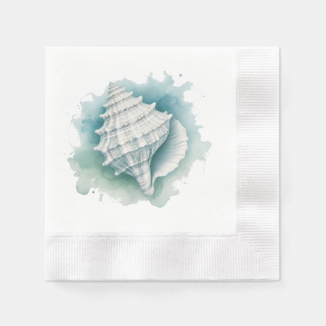 Serviette En Papier Coquillage côtier/nautique (Devant)