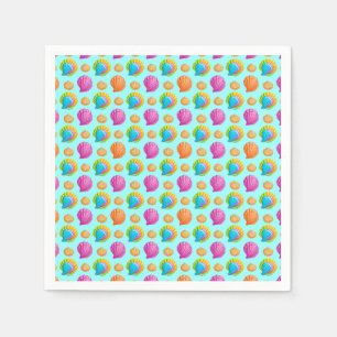 Serviette En Papier Coquillages Colorés