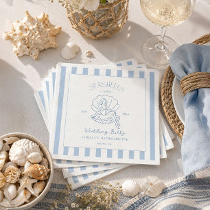 Serviette En Papier Coquillages et cloches de mariage Enterrement de v