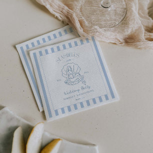 Serviette En Papier Coquillages et cloches de mariage Enterrement de v
