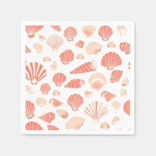Serviette En Papier Coquillages   Jolie plage océanique