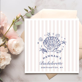 Serviette En Papier Coquillages roses rétro et cloches Mariages Bachel
