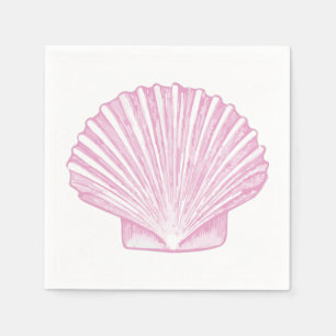 Serviette En Papier Coquille Saint-Jacques Rose Côtière