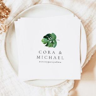 Serviette En Papier CORA Tropical Beach Palm Leaf Destination Mariage