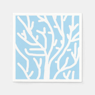 Serviette En Papier Corail blanc éco océan bleu et blanc