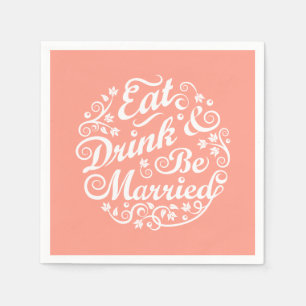 Serviette en papier Corail Manger Boire et se Mari