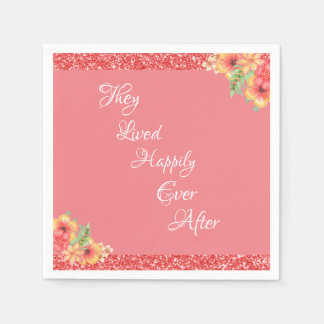 Serviette En Papier Coral rose Floral Plutôt