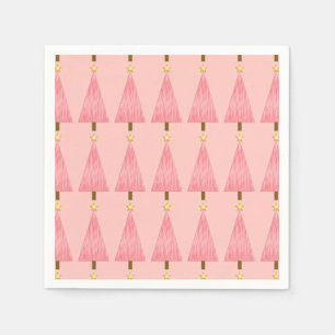 Serviette En Papier Coral rose Ombre moderne arbre de Noël
