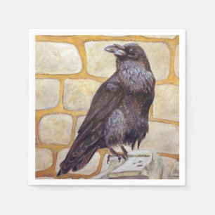 Serviette En Papier Corbeau
