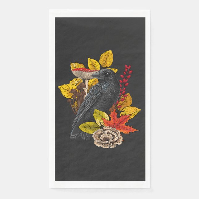 Serviette En Papier Corbeau 2 (Devant)