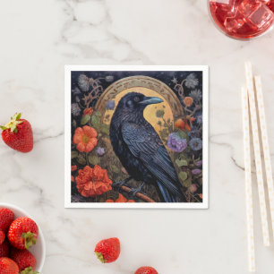 Serviette En Papier Corbeau noir foncé gothique