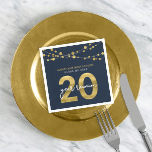 Serviette En Papier Cordes bleues de lumière 20 ans Classe Réunion