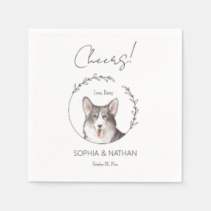 Serviette En Papier Corgi Chien Mariage simple Cocktail Napkins