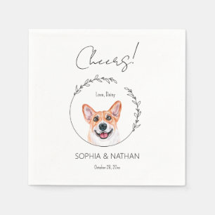 Serviette En Papier Corgi Chien Mariage simple Cocktail Napkins