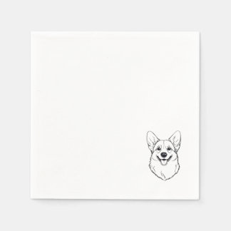 Serviette En Papier Corgi Cocktail Napkin