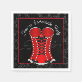 Serviette En Papier Corset Rouge Coquin
