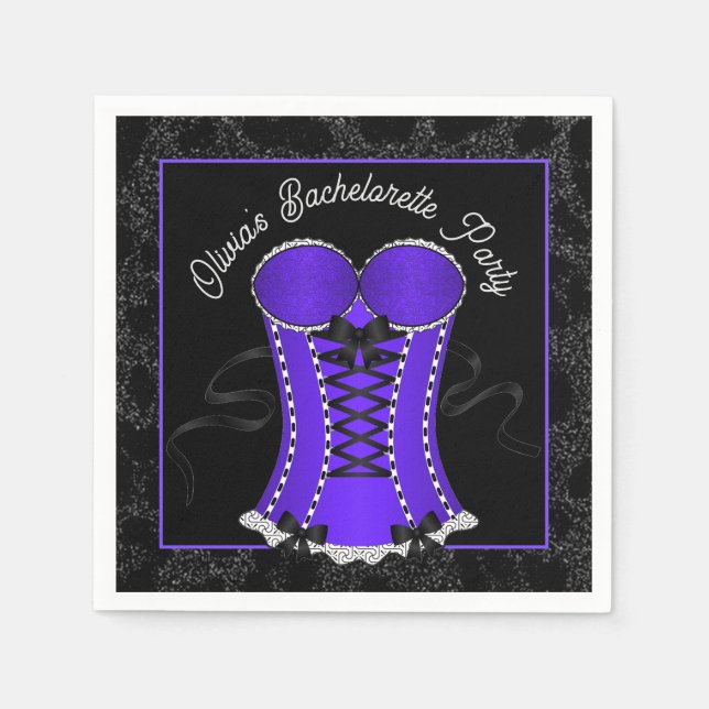 Serviette En Papier Corset Violet Flirt  (Devant)