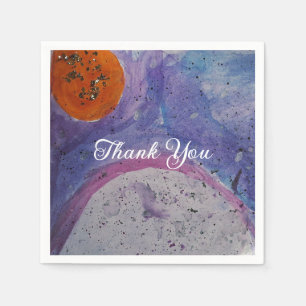Serviette En Papier Cosmic Galaxy Aquarelle Nébuleuse Cocktail d'anniv