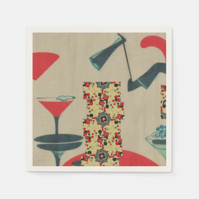 Serviette En Papier Cosmo Cocktail Shaker et Martini Glass (JPN) (Devant)