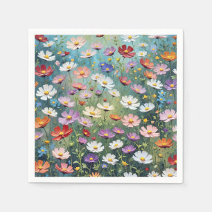 Serviette En Papier Cosmos Garden Abstrait