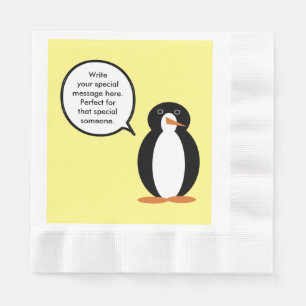 Serviette En Papier Costume de naissance parlant Mme Pingouin Personna