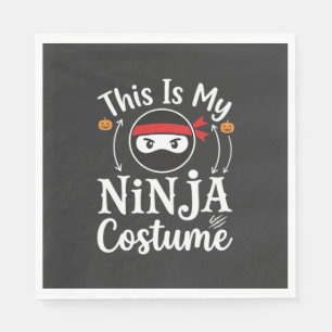 Serviette En Papier Costume de ninja drôle Design Halloween_1