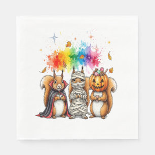 Serviette En Papier Costume d'écureuils mignons d'Halloween
