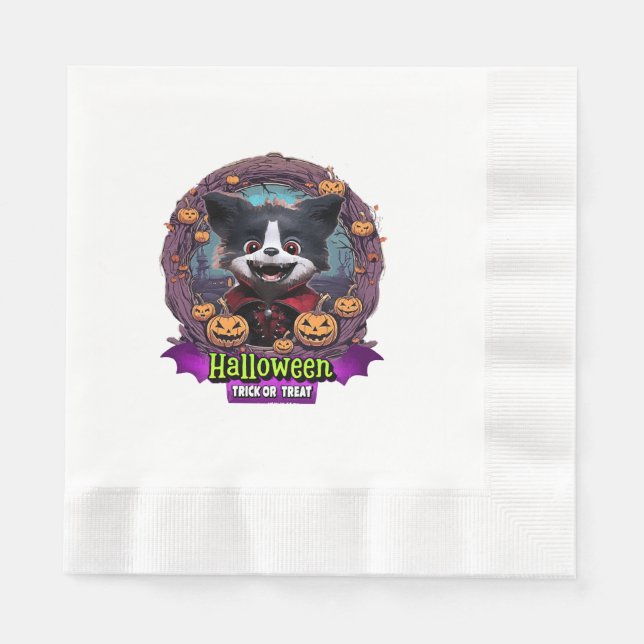 Serviette En Papier Costume d'Halloween Chiot (Devant)