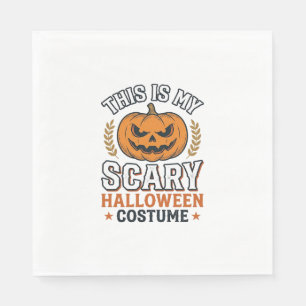 Serviette En Papier Costume Halloween effrayant Citrouille Dessin Vect