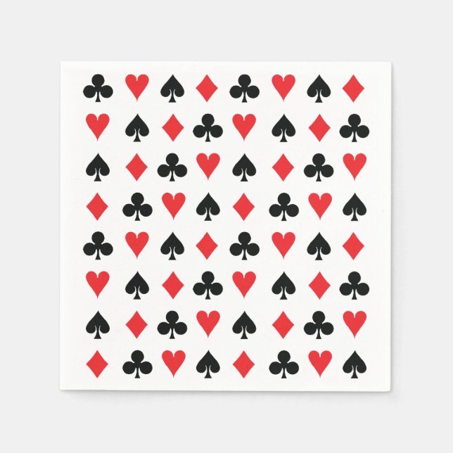 Serviette En Papier Costumes de carte de poker (Devant)
