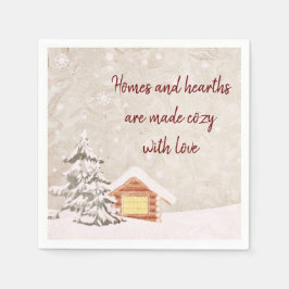 Serviette En Papier Cosy Cabine d'hiver de pays neigeux
