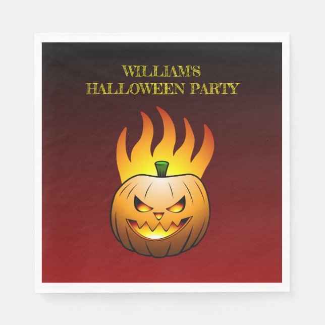 Serviette En Papier Cosy Jack olantern Citrouille d'Halloween (Devant)