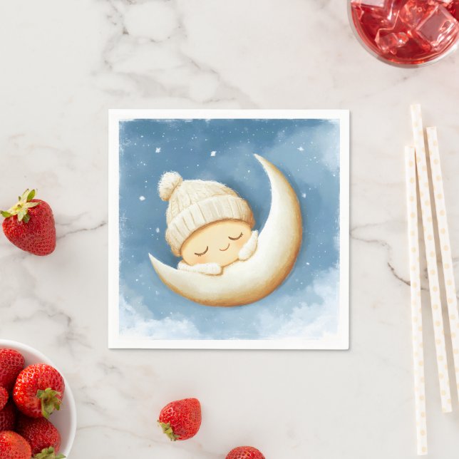 Serviette En Papier Cosy Knit Nap Creson Moon (En situation)